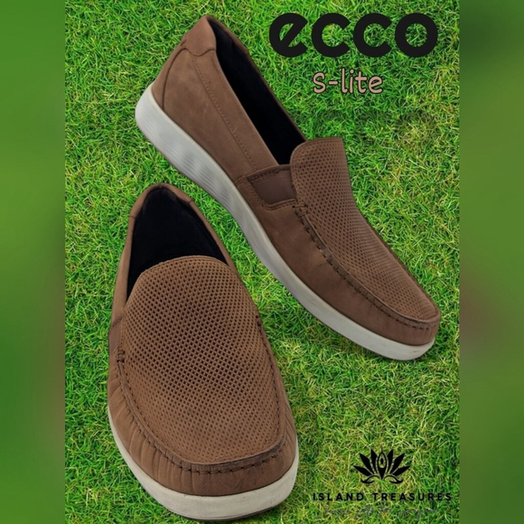 Ecco Men's S Lite Moc Slip On Cognac/Camel Leather Fluidform Size US 8/8.5 EU 42 - Picture 1 of 16